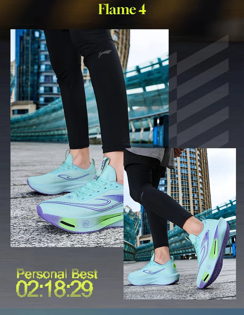 Men Sports Running Shoes Carbon Plate Marathon Breathable Lightweight Women's Comfortable Athletic Nonskid Walking Sneaker