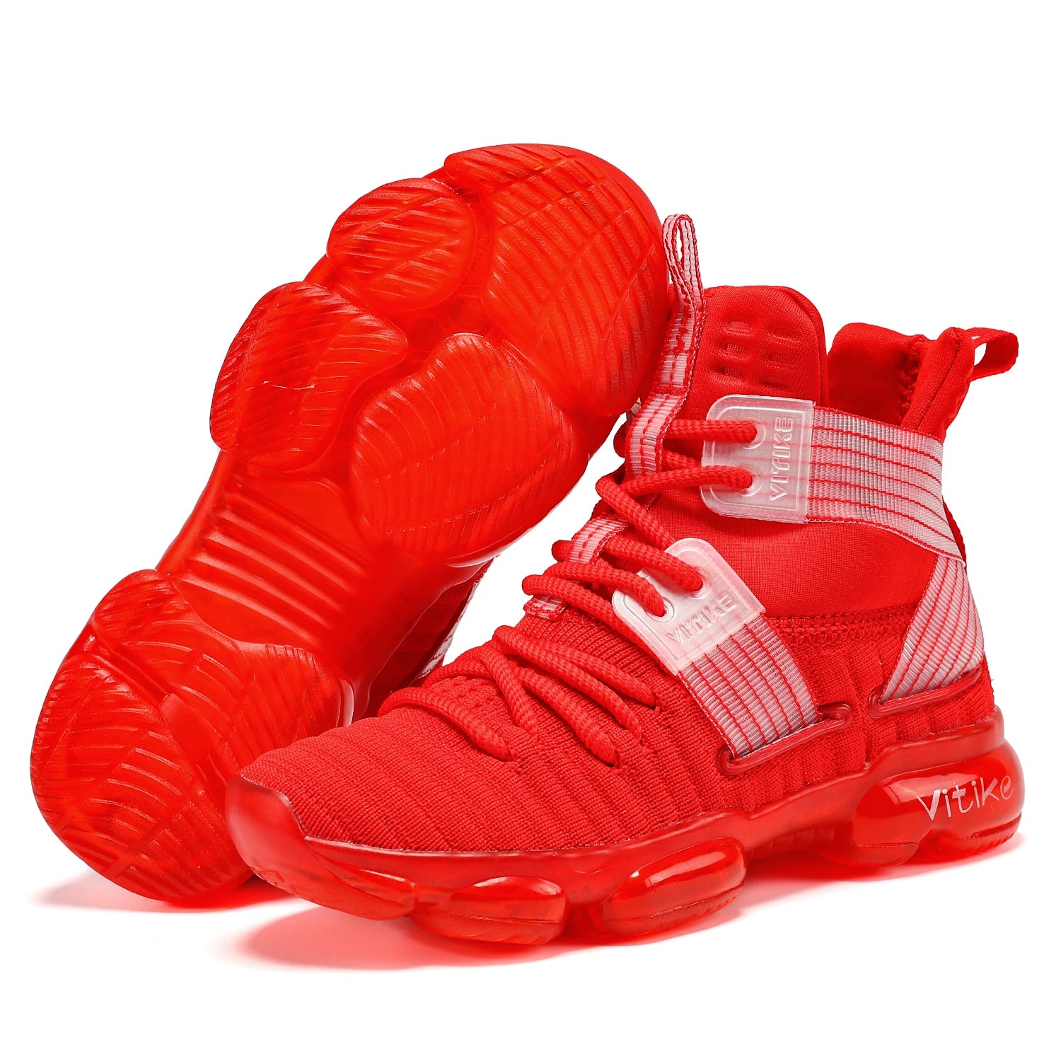 Kids Basketball Shoes High-top Sports Shoes Sneakers Durable Lace-up Non-Slip Running Shoes Secure for Little Kids Big Kids and