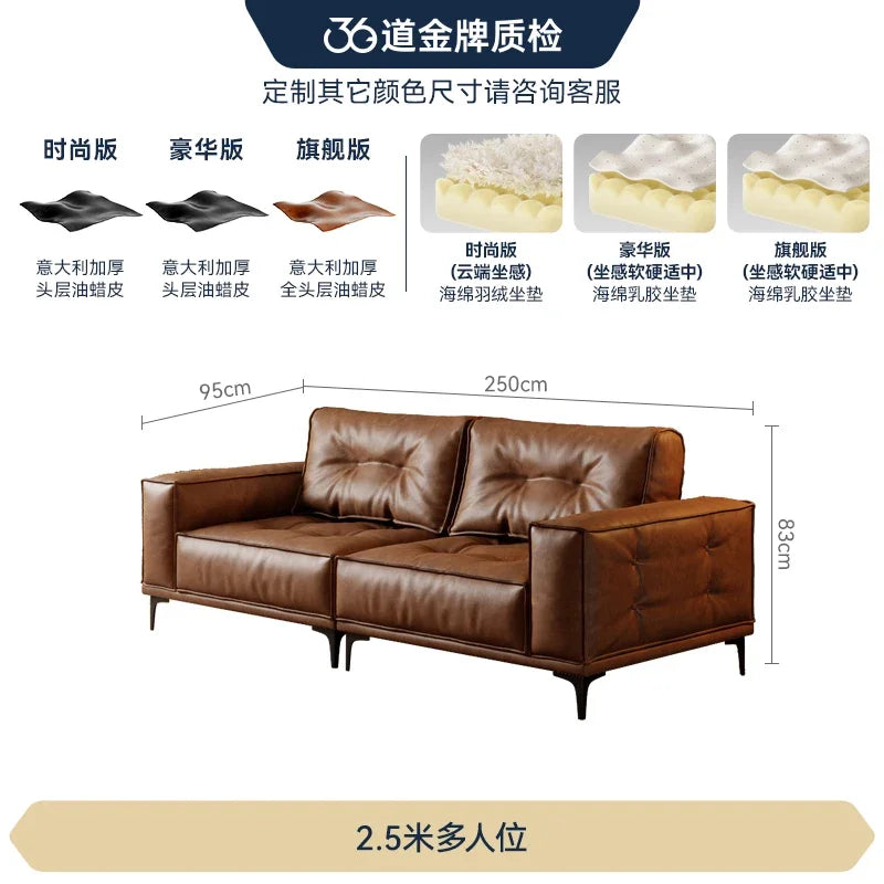 Leather Oversized Sofa Postmodern — Deep Brown | KIMLUD