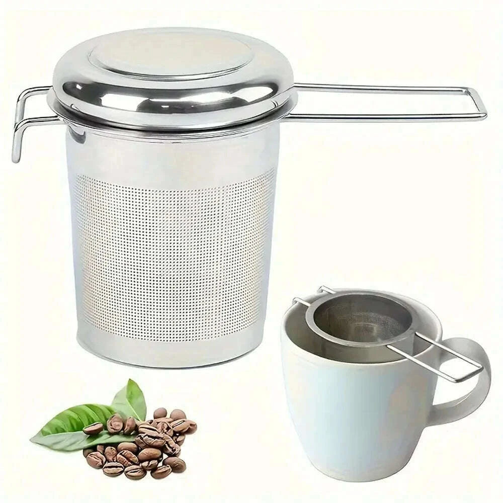 1pc-premium-stainless-steel-tea-filter-extended-folding-handle-loose-tea-drainer-with-lidanti-scald-multi-purpose-tea-strainerkimlud-womens-fashion-34620193