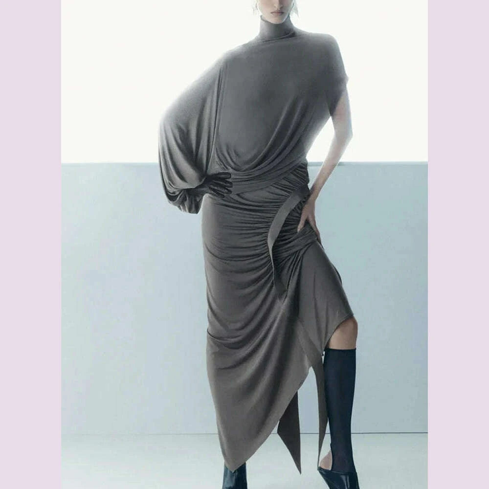 nibber-summer-y2k-solid-style-2piece-set-women-turtleneck-single-shoulder-sleeve-topsruched-long-skirts-fashion-elegant-outfitskimlud-womens-fashion-34627755