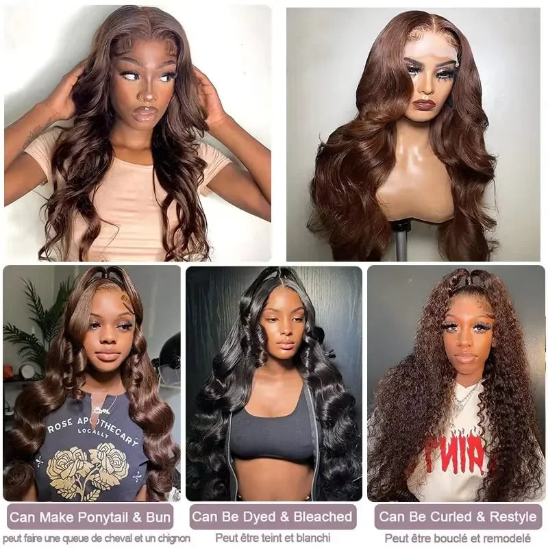 Lace Front Wig – HD Lace Front – Remy Hair – Chocolate Brown | KIMLUD