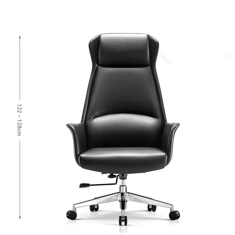 Elastic Leather Office Chair Ergonomic Modern — Blue | KIMLUD