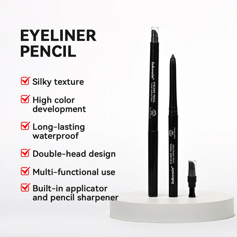 Waterproof Eyeliner Pencil Long-Lasting High color development Double-head design Built-in applicator pencil sharpener Eyeliner