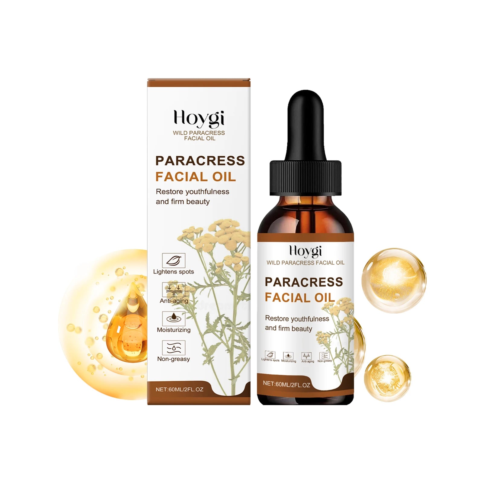 Paracress Facial Oil Repair Damaged Skin Sagging Improvement Reduce Redness Strengthen Barrier Brightening Skin Essencial Oil