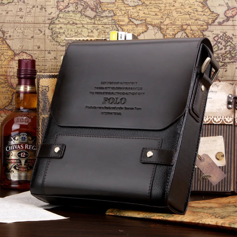 YoReAi Men's Business PU Wear-resistant Messenger Bag Casual Hard Leather Briefcase Large Capacity Fashion Storage Bags Wallet