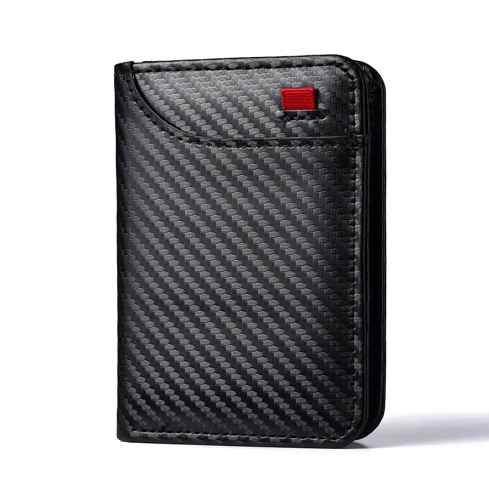 Portable Carbon Fiber Super Slim Soft Wallet PU Leather Mini Credit Card Purse Card Holder Men Wallet Thin Small Short Money Bag