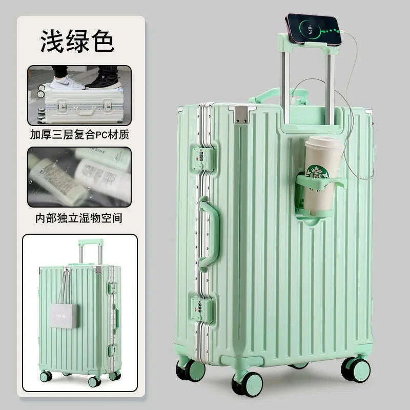 new-multifunction-suitcase-with-usb-charging-aluminum-frame-pc-suitcase-trip-cabin-male-and-female-carrier-2830-inchkimlud-womens-fashion-34624066