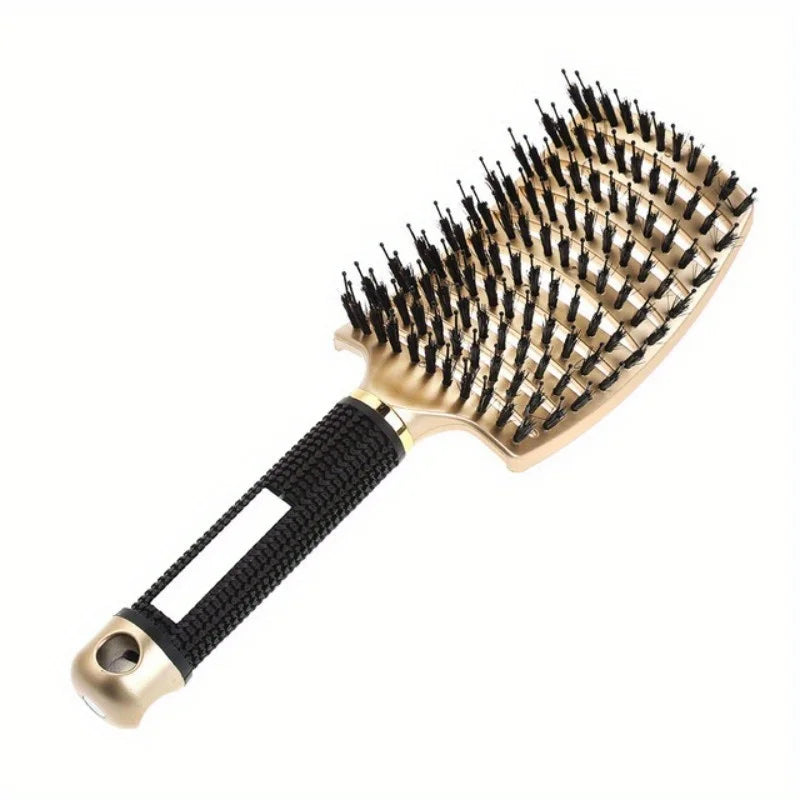Plastic Scalp Massage Brush For Wet Curly Hair Magic Detangling Tool With Ergonomic Grip — Clear | KIMLUD