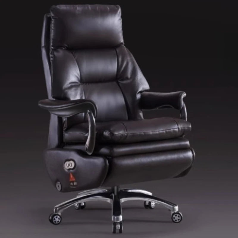 Electric Leather Boss Chair Modern Design Comfortable Ergonomic Trendy Chair Swivel Arm Footrest Salon Silla Oficina Furniture