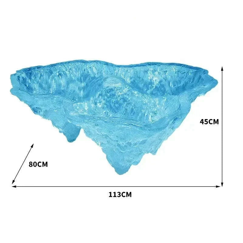 KIMLUD, Transparent Island Villa Bar Home Art High-end Resin Glacier Coffee Table, KIMLUD Womens Clothes