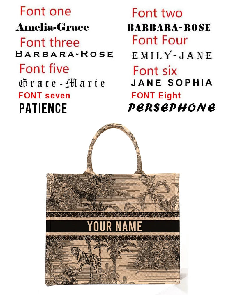 Personalized Tote Bag Canvas Printed — Natural | KIMLUD