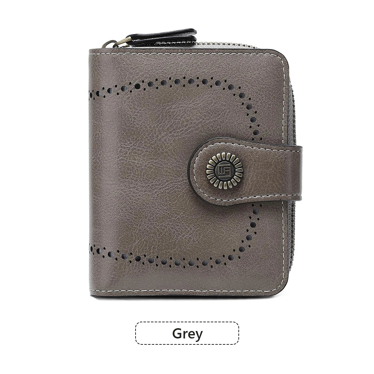 Retro Hollow-Out Short Purse for Women, Multi-Card Zipper Wallet, Europe and America Fashion, New