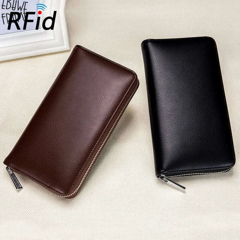 KIMLUD, Women Wallets Long Genuine Leather Purses RFID Anti Theft Money Bag For Women Phone Purse Large Capacity Card Holders Carteras, KIMLUD Womens Clothes