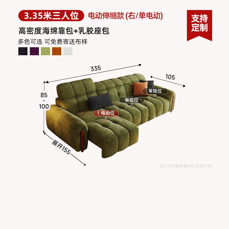 Chinese Style Living Room Sofa Multifunctional Smart Seating — Olive Green | KIMLUD