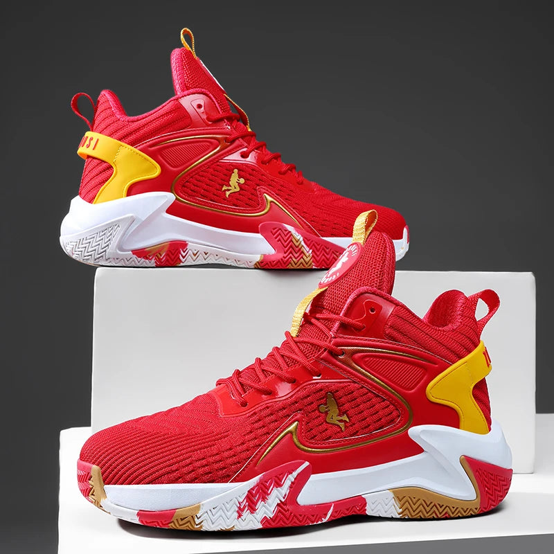 Men's Basketball Shoes Breathable Cushioning Non-Slip Wearable Runing Shoes Gym Training Athletic Basketball Sneakers for Women