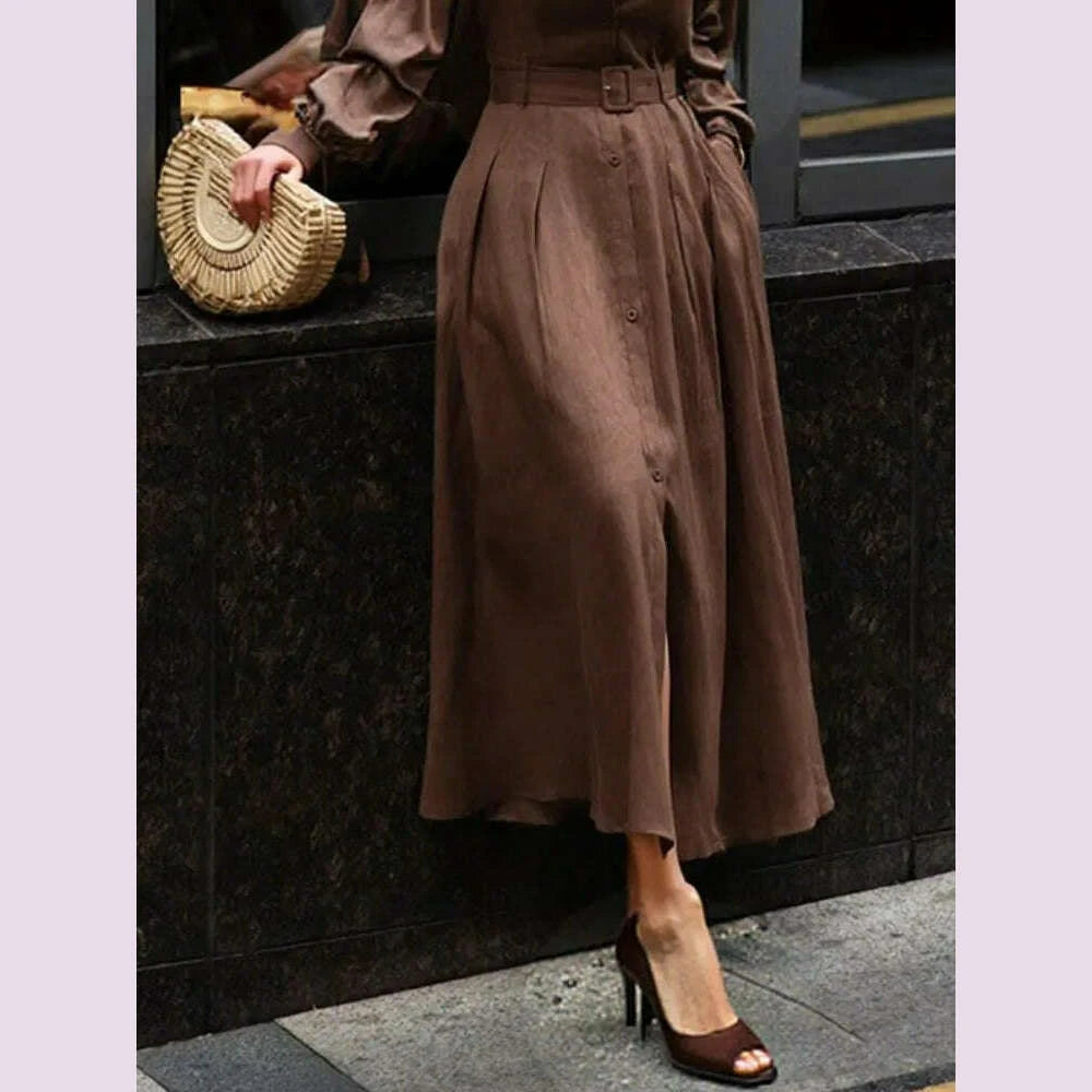 gymystars-long-sleeve-dress-woman-fall-2025-lapel-shirt-dress-fashion-loose-pleated-belt-decoration-casual-button-maxi-dresseskimlud-womens-fashion-34621151