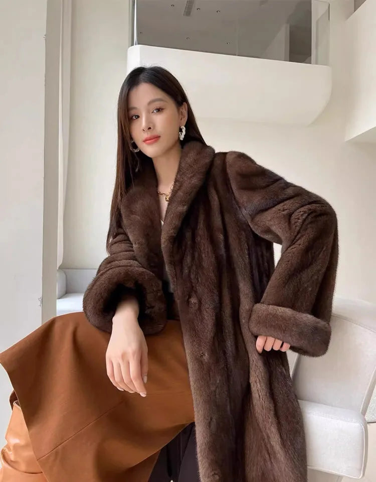 High Quality Fur Coat Imitating Fox Fur Women's Fur Coat 2025 New Winter Thick Temperament Mink Fur Leisure Women's Fur Coat 624