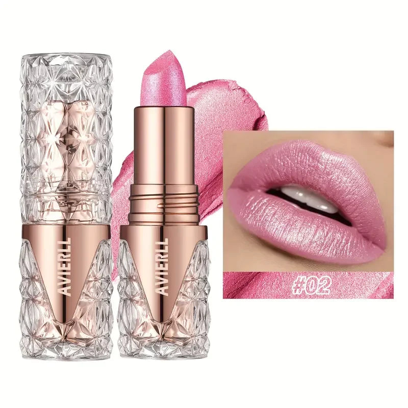 Fine Glitter lipstick, quicksand gold lipstick, moisturizing silky mermaid girl pink, long-lasting waterproof, grapefruit orange