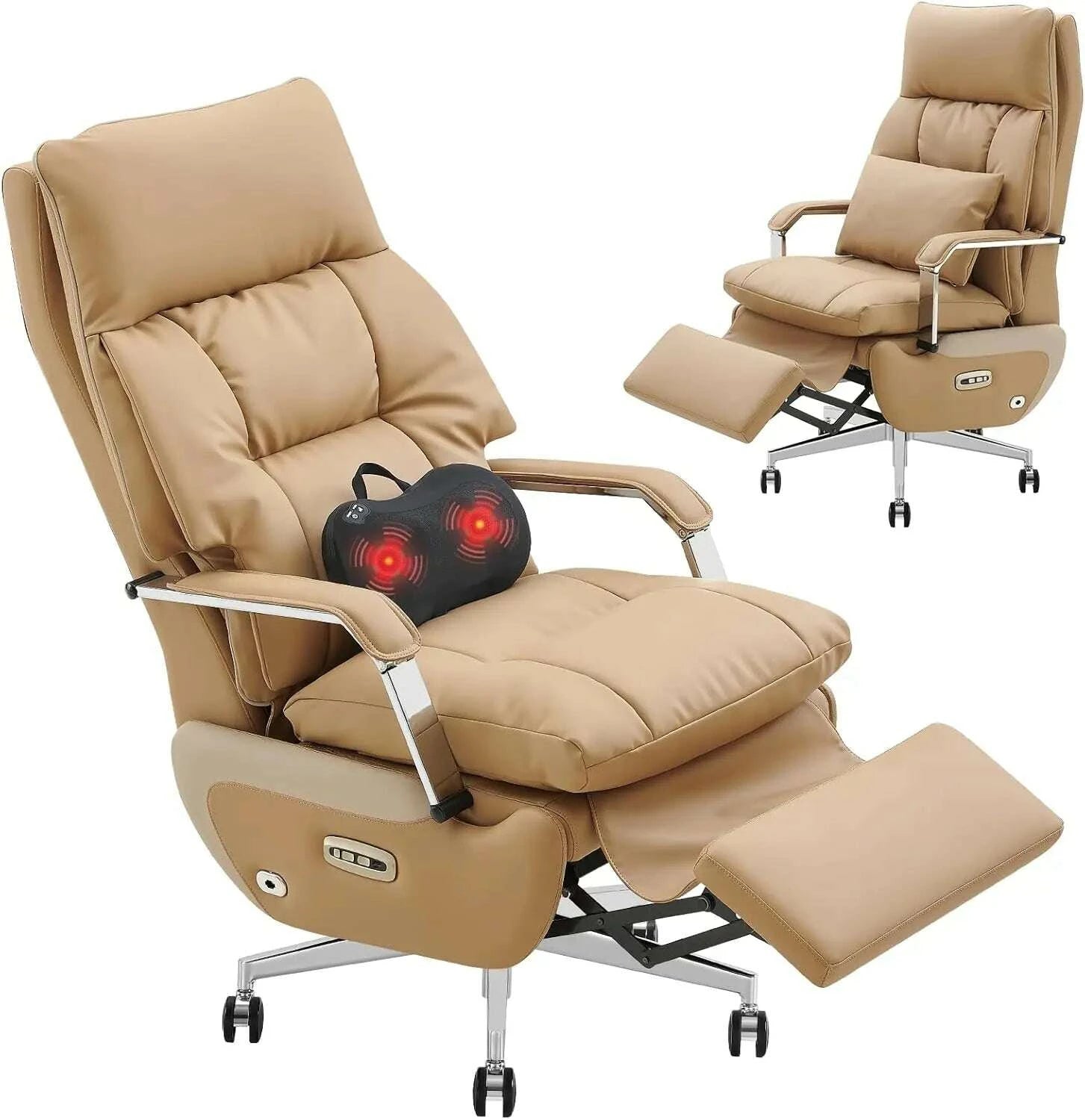 KIMLUD, Dual Motor Executive Home Office Chair with Footrest One-Click Electric Recline with Massage Pillow Support 430LBS Big and Tall, KIMLUD Womens Clothes