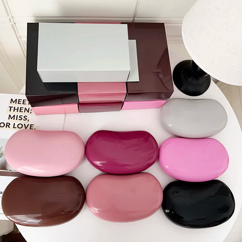 Original Luxury Woman Cosmetic Mirror Lipstick Blush Lip Gloss Portable Soft Silicone Storage Bag Toast Ribbon Gifts Cover
