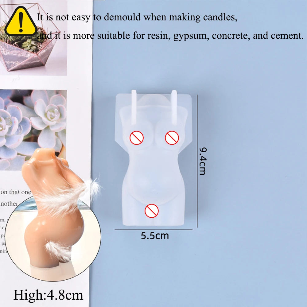 KIMLUD, 3D Body Silicone Candle Mold DIY Creative Men Women Human Plaster Epoxy Resin Aromath Soap Molds Art Craft Home Decoration, KIMLUD Womens Clothes