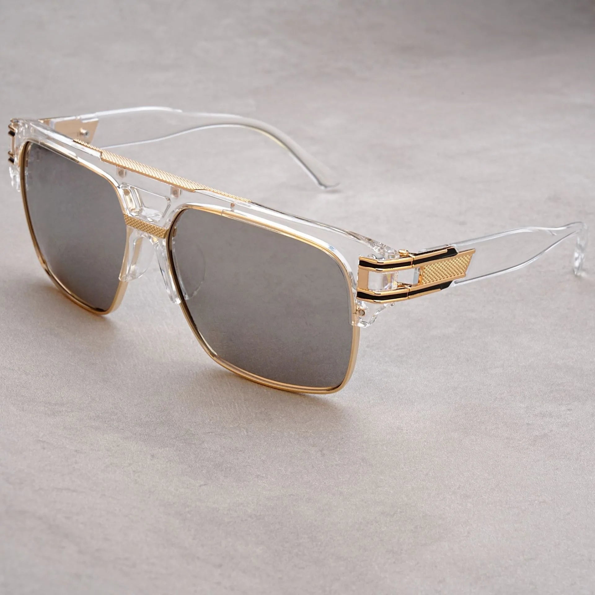 European And American Fashion Sunglasses Transparent Frame Glasses Cross Border Men And Women Retro Square Frame Sunshade Mirror