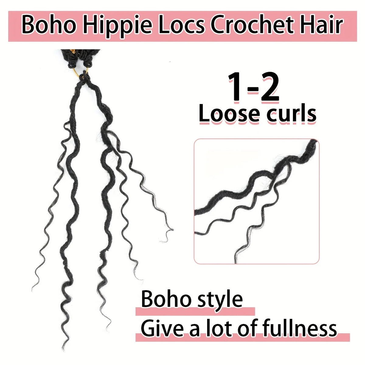 Goddess Locs Crochet Hair – Boho River Locs Curly Ends – Piano Color | KIMLUD