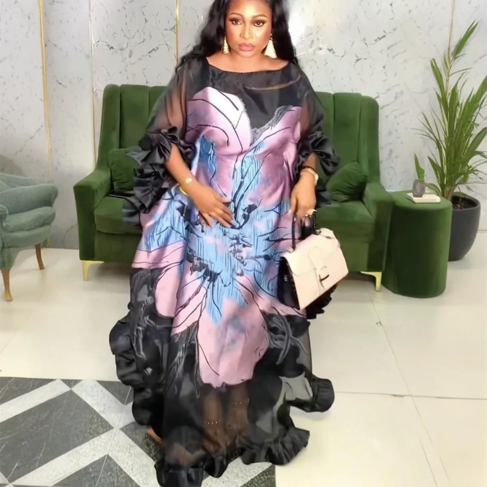 Maxi Kaftan Dress – Dashiki Ankara – Polyester Elastane | KIMLUD
