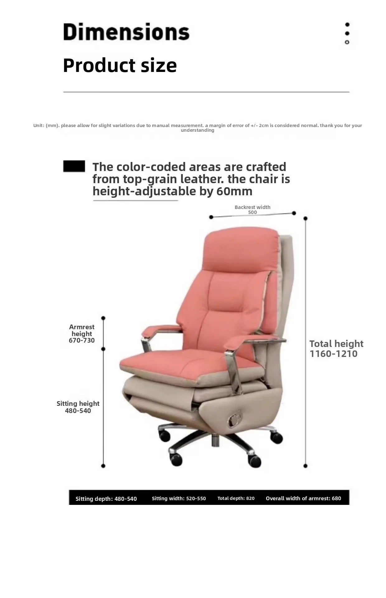 Office Chair – Electric Reclining With Lumbar Support – Leather | KIMLUD