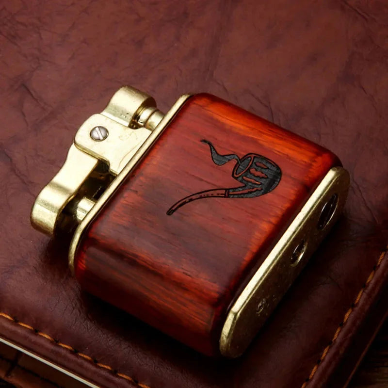 ZORRO Retro Kerosene Lighter Oil Gasoline Wood Metal Lighter Grinding Wheel Brass Core Cigarette Lighter Gadget Collection Gift