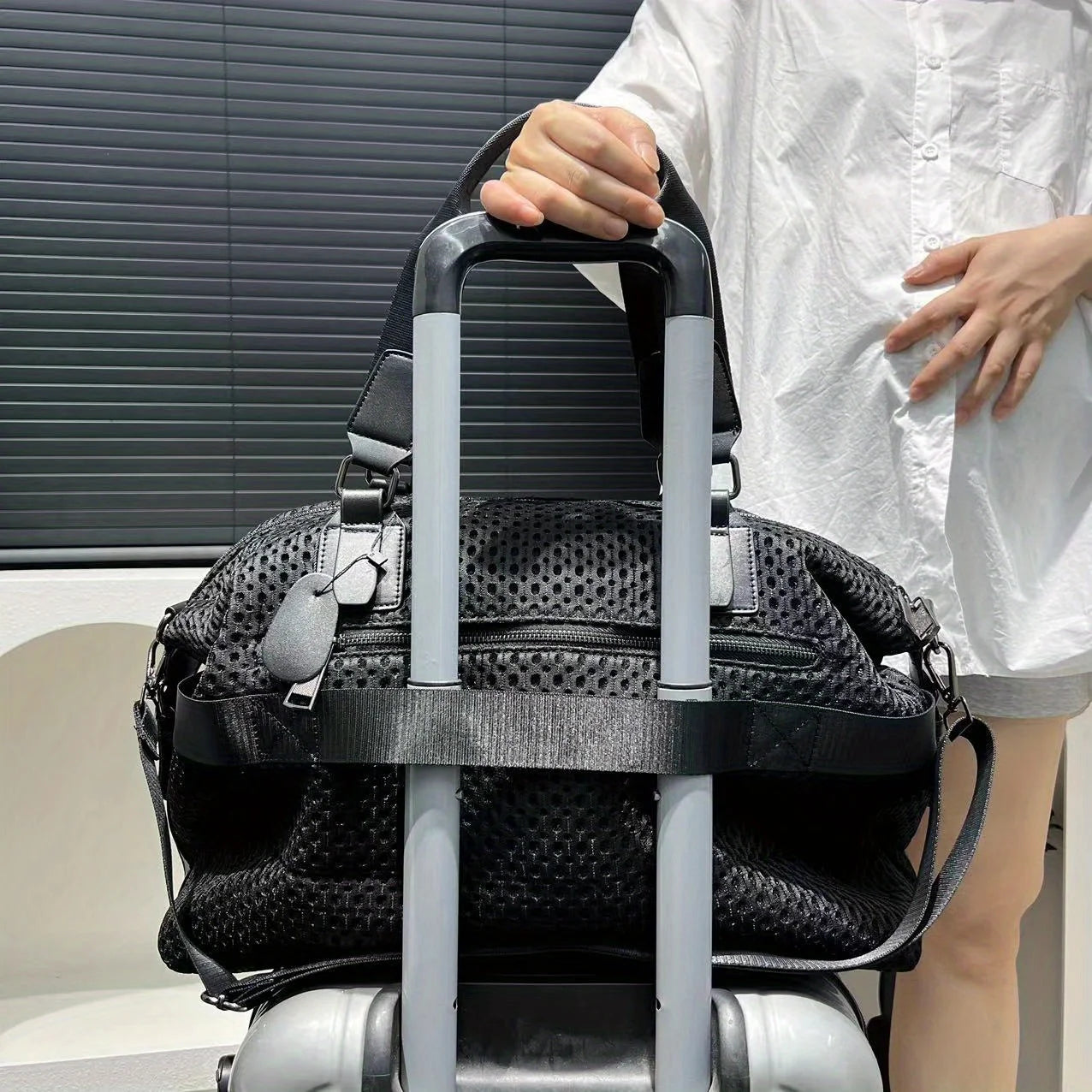 Suitcases Waterproof Nylon Shoulder Messenger — Black | KIMLUD