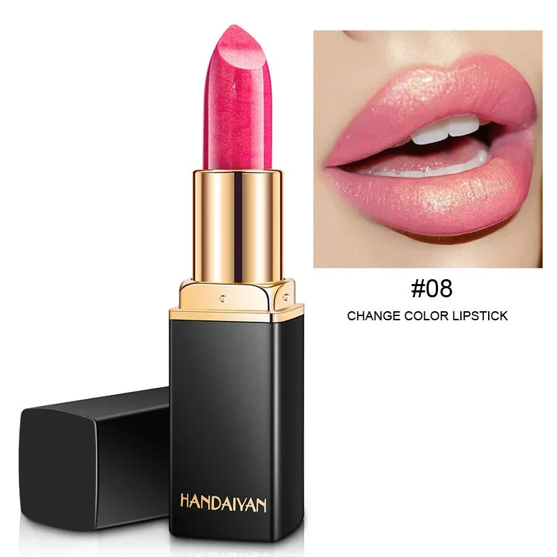 Handaiyan 9 Colors Glitter Matte Velvet Nude Lipstick Shimmer Sexy Red Pigments Makeup Long Lasting Waterproof Profissional