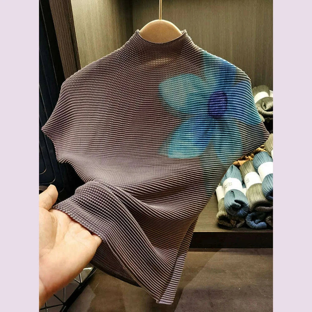 gvuw-pleated-womens-t-shirt-slim-fit-gradient-color-stand-collar-short-sleeve-female-casual-comfortable-top-2025-spring-17j0413kimlud-womens-fashion-34606184