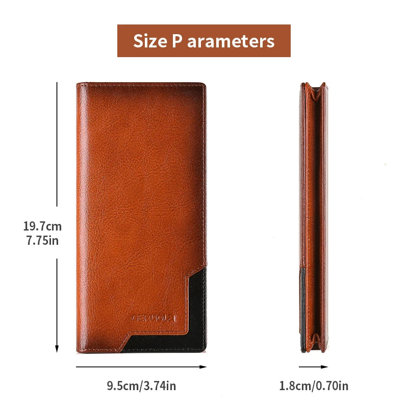 Wallet – Long Card Holder – Cow Leather – Silver | KIMLUD