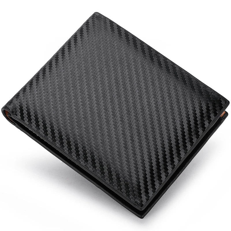 Men's wallet new carbon fiber multi slot zipper change bag card bag wallet men's short version