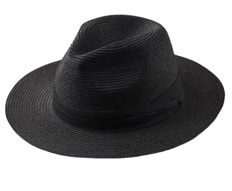 Panama Straw Sun Hat Plus Size 63cm Unisex — Natural | KIMLUD