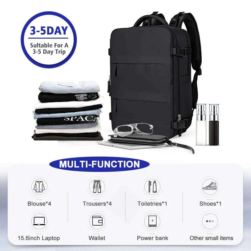 KIMLUD, Large Travel Backpack for Men,Airline Flight Approved Waterproof Laptop Backpack,Anti Theft Carry on Backpack, Hiking Backpack, KIMLUD Womens Clothes