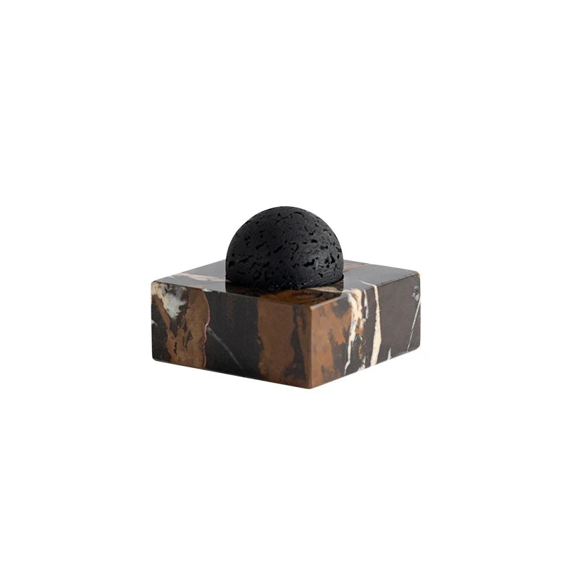 Lava Rock Diffuser With Marble Base — Black | KIMLUD