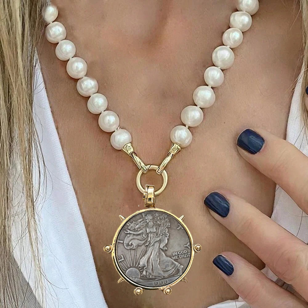 Pearl Multi-Layer Statement Necklace — Ivory | KIMLUD