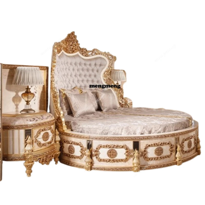 European Luxury Bed Solid Wood Princess Unique Romantic Adult Quality Designer Bed Modern Sleeping Wedding Beliche Furniture