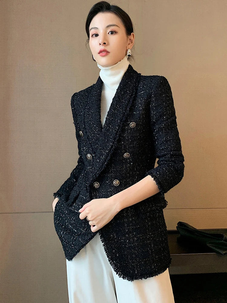 Suit Jacket – Slim Fit – Blended Fabric – Black | KIMLUD