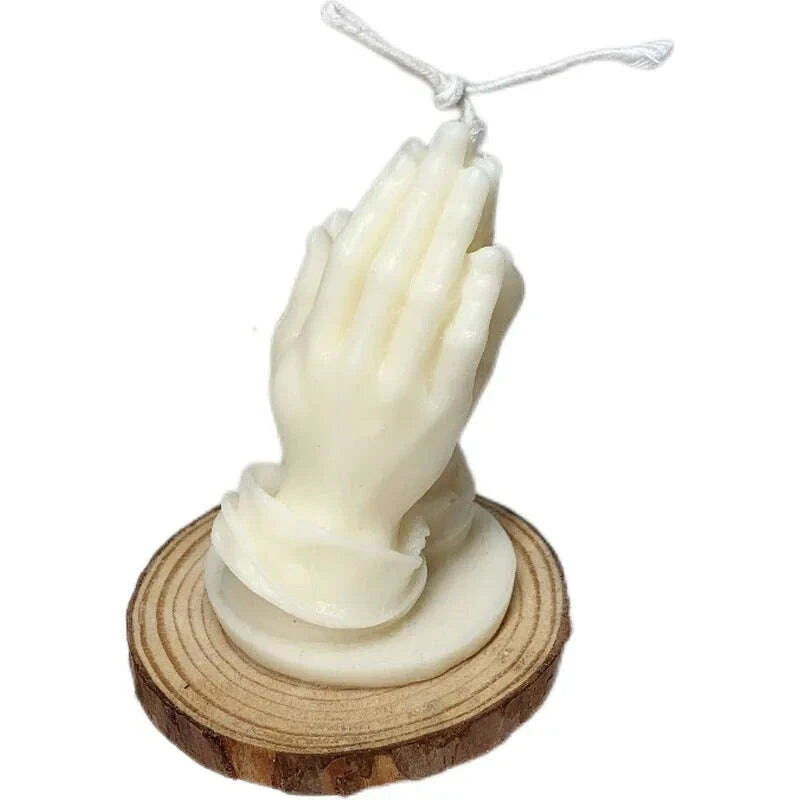 KIMLUD, Cross your hands to pray for aromatherapy candles New Year's hands folded Good luck blessing decorative ornaments scented candle, KIMLUD Womens Clothes
