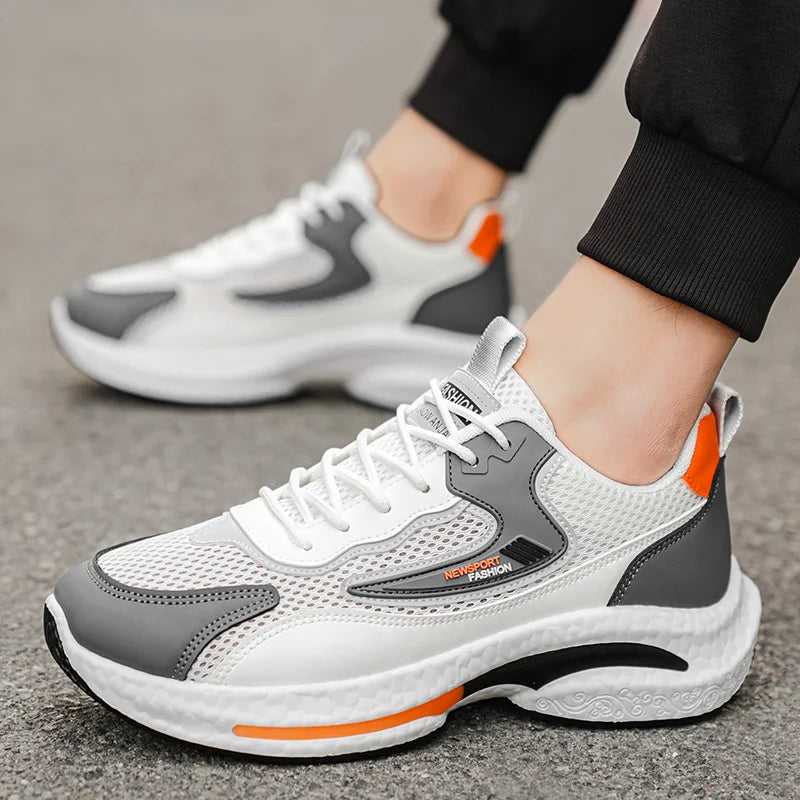Men Running Shoes – Breathable Mesh Platform – Lace-Up | KIMLUD