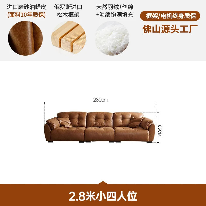Electric Leather Loveseat Sofa Bed — Brown | KIMLUD