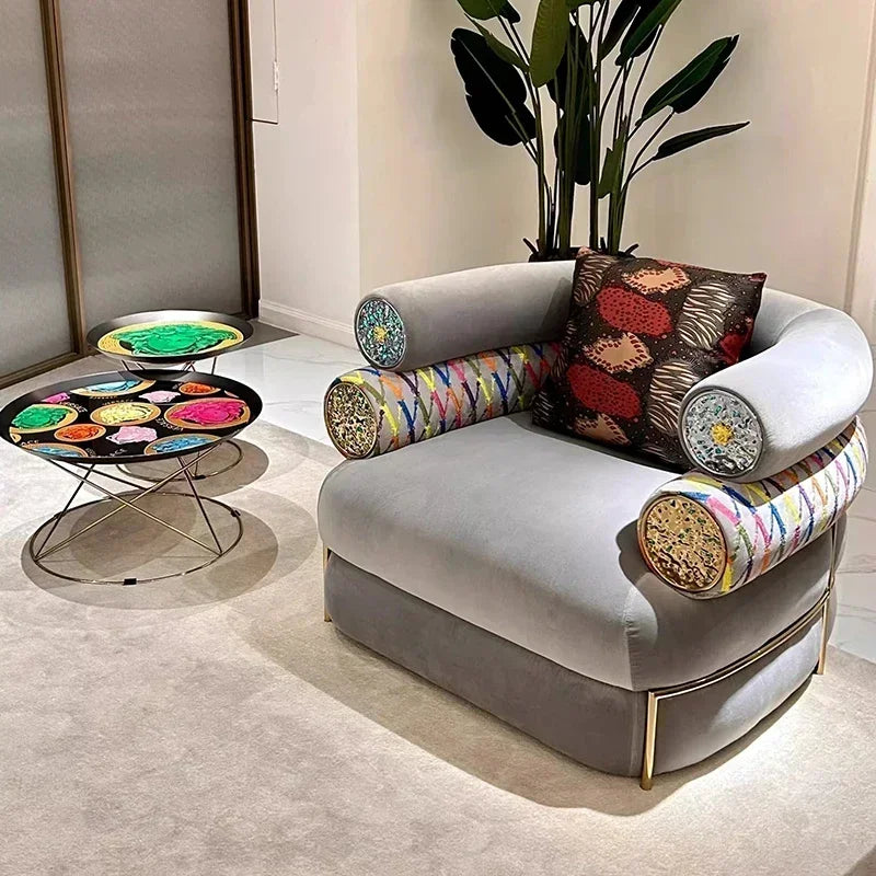 Soft Fancy Unique Sofa Modern Wood Nordic European Puffs Sofa 3 Seater Muebles Para Salas Modernos Living Room Furniture