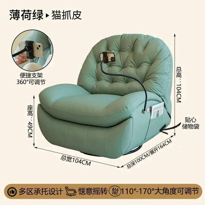 KIMLUD, Multifunctional space lazy sofa cabin rocking chair home living room light luxury Nordic electric single recliner, KIMLUD Womens Clothes