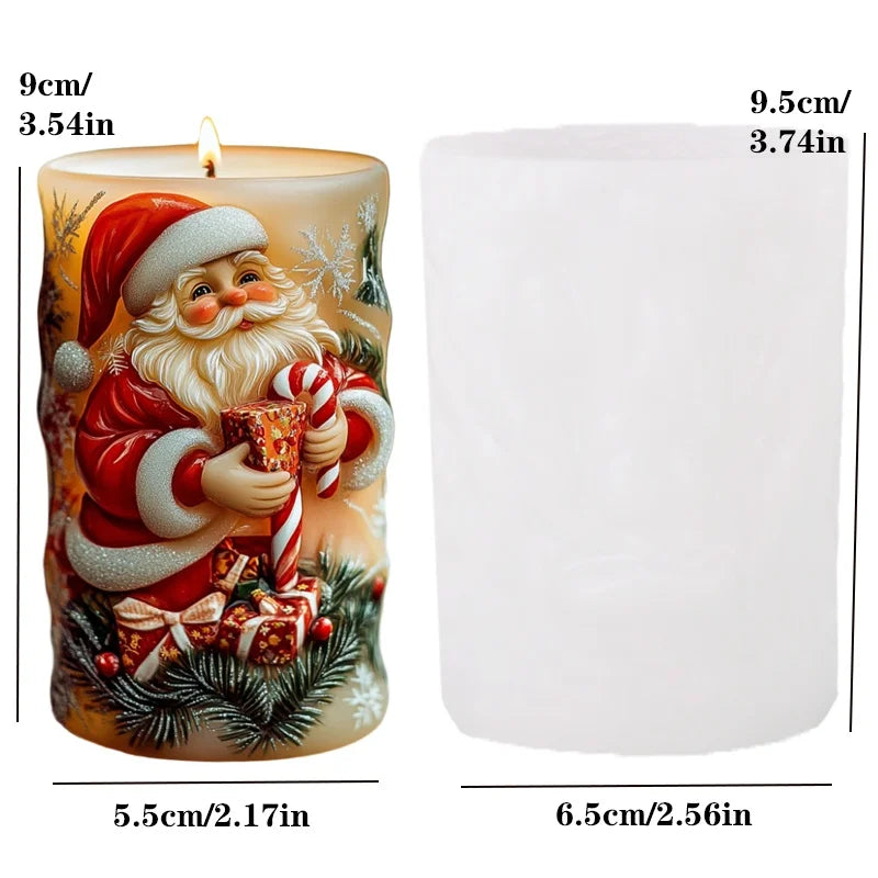 KIMLUD, 2025 Christmas House Fragrance Candle Silicone Mold Santa Claus Santa Claus Knocking On Door Giving Gifts Resin Plaster Molds, KIMLUD Womens Clothes
