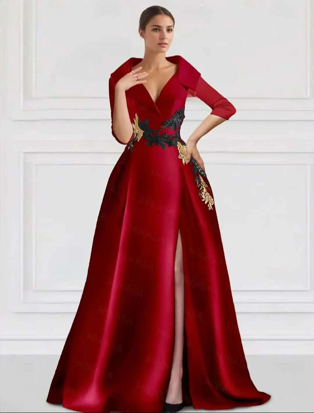 classic-satin-evening-dresses-for-women-wedding-party-guest-v-neck-three-quarter-a-line-side-slit-elegant-prom-vestidos-de-galakimludkimlud-35572524