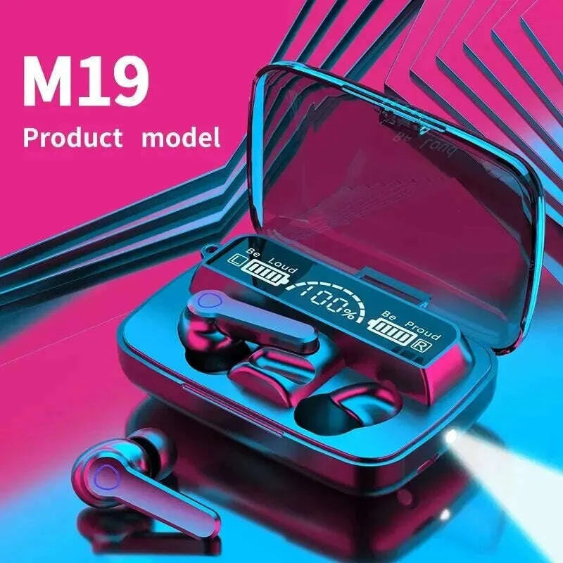m19-bluetooth-headset-wireless-tws-gaming-support-noise-cancelling-touch-in-ear-mini-emergency-power-bank-headsetkimlud-womens-fashion-34607815